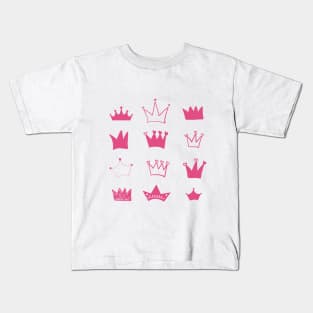 Doodle pink crown Kids T-Shirt